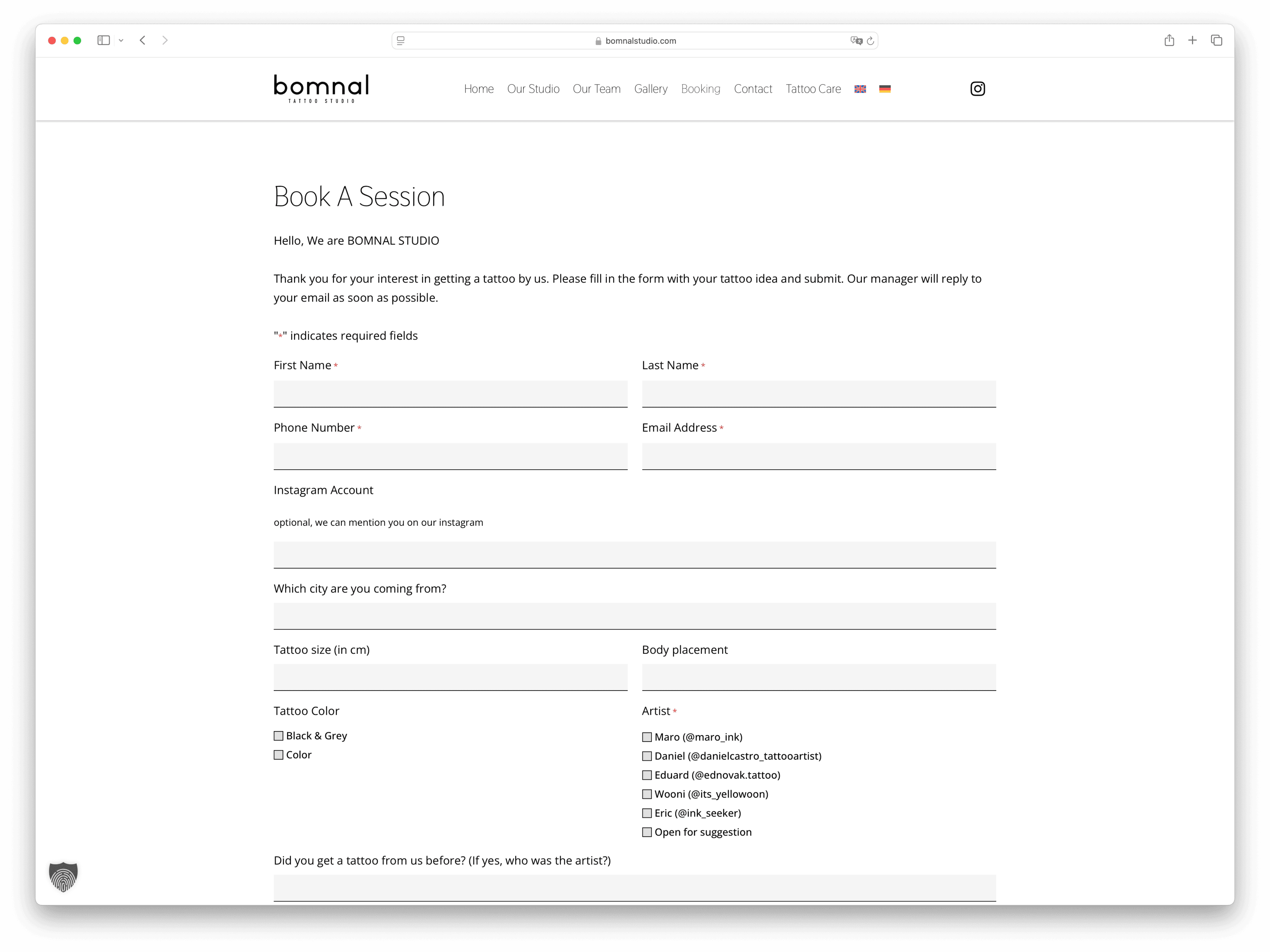 bomnal-studio-booking-example